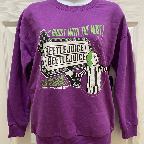 🪲💜 BEETLEJUICE XXL PURPLE SWEATER 💜 🪲 - Picture 1 of 5